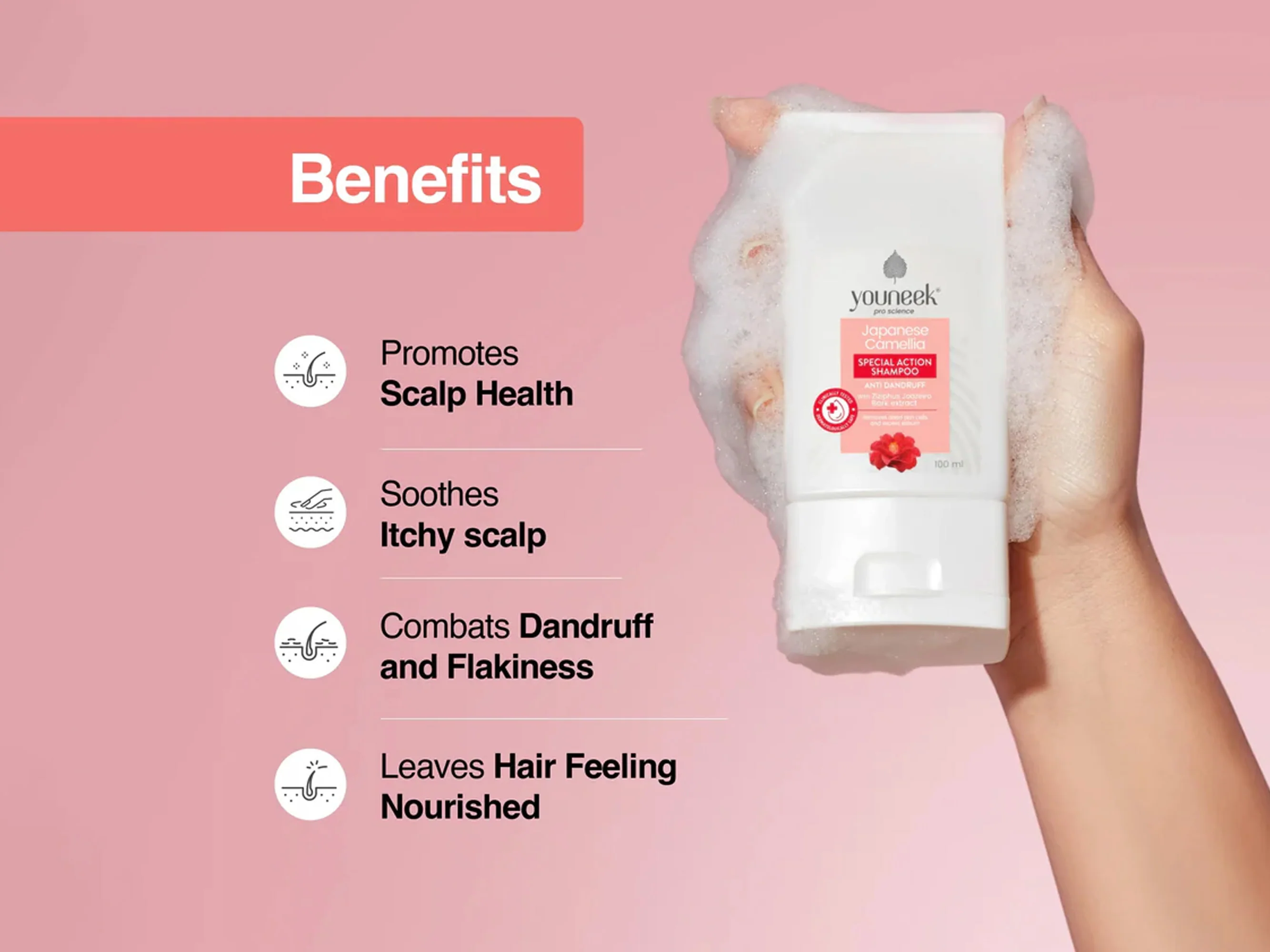 Youneek Pro Science Japanese Camellia Special Action Shampoo - Image 3
