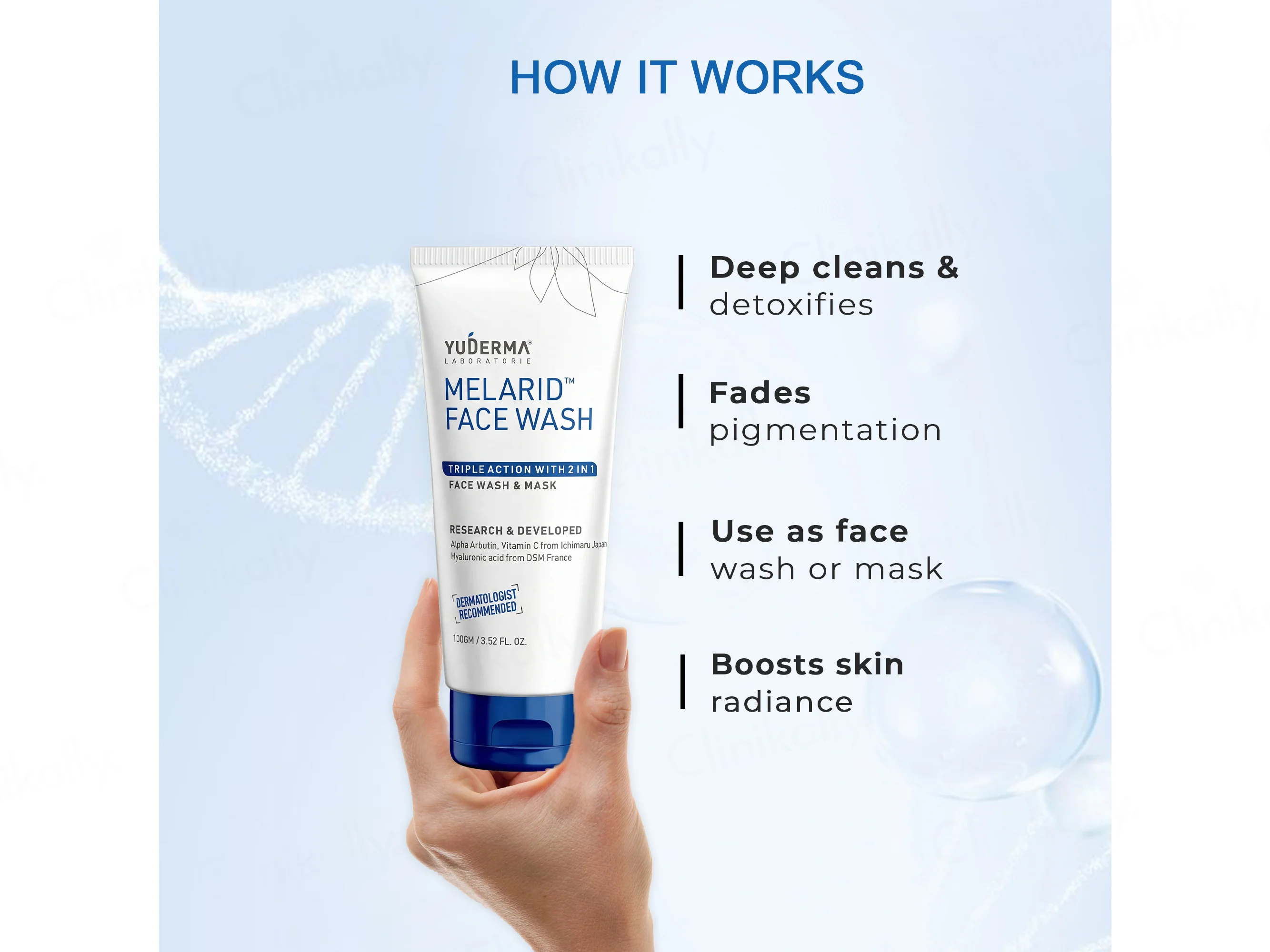 Yuderma Melarid Triple Action Face Wash - Image 4
