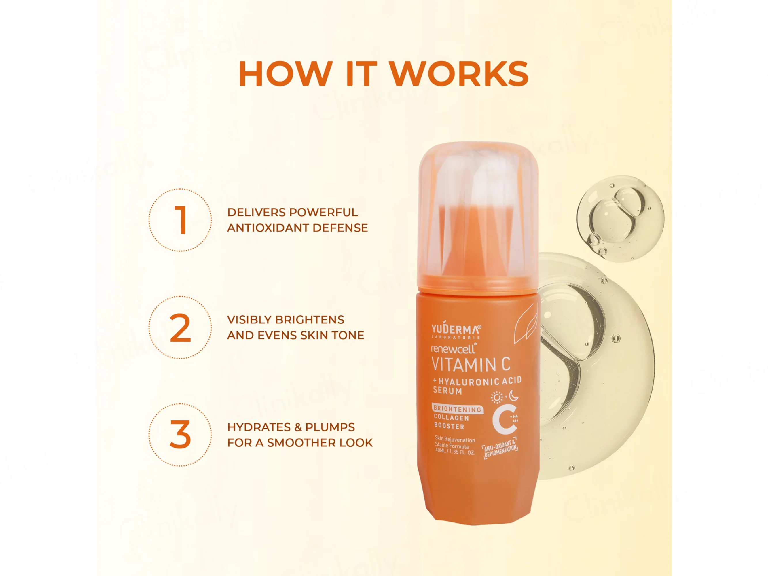Yuderma Renewcell  Vitamin-C +  Hyaluronic Acid Serum - Image 2