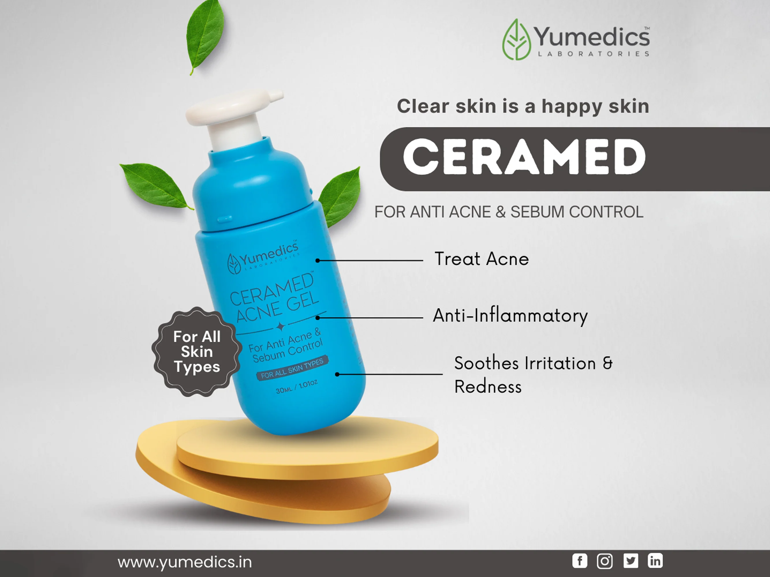 Yumedics Ceramed Acne Gel For Anti-Acne & Sebum Control - Image 4