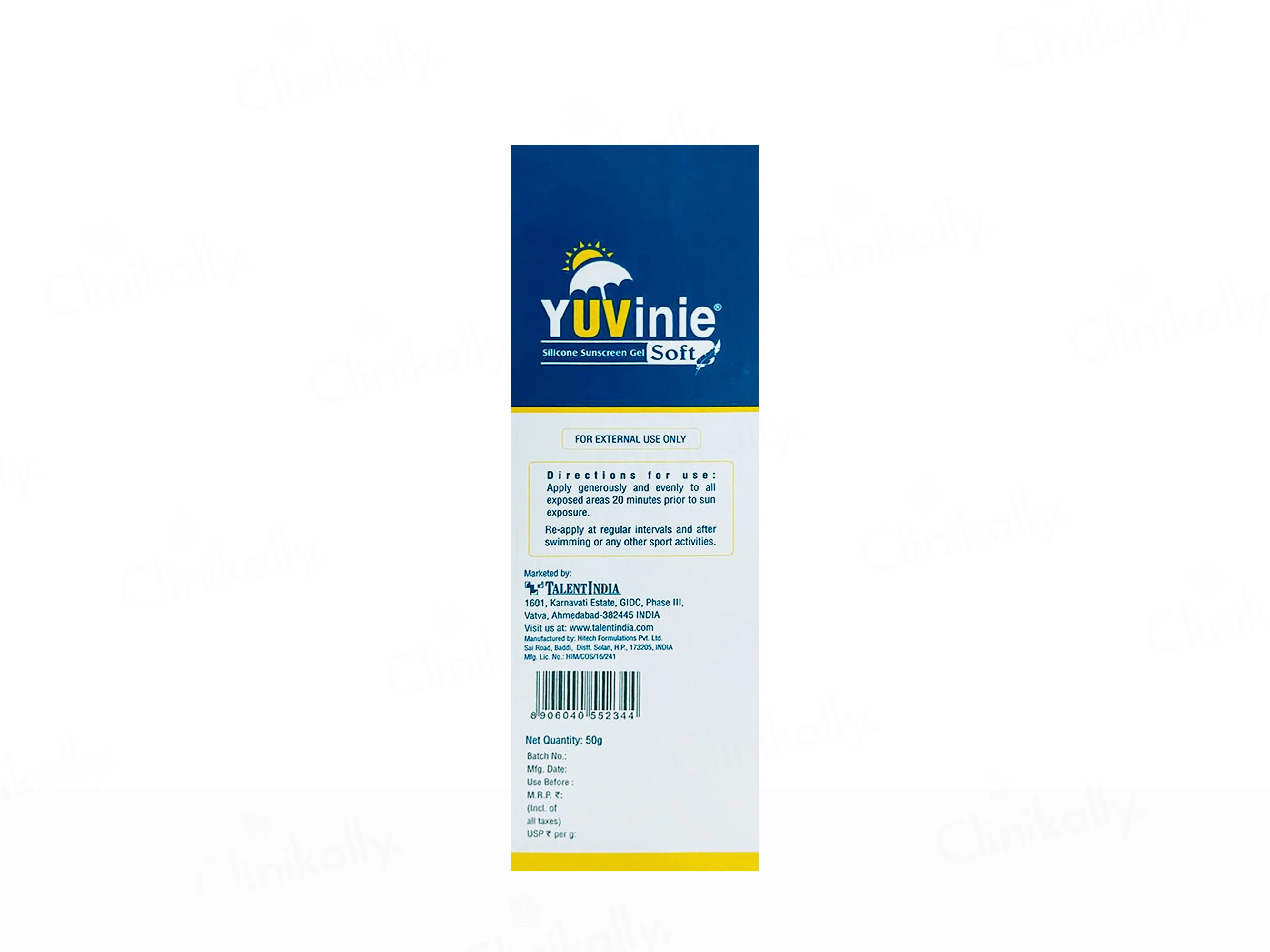 Yuvinie Soft Silicone Sunscreen Gel SPF 50+ - Image 5